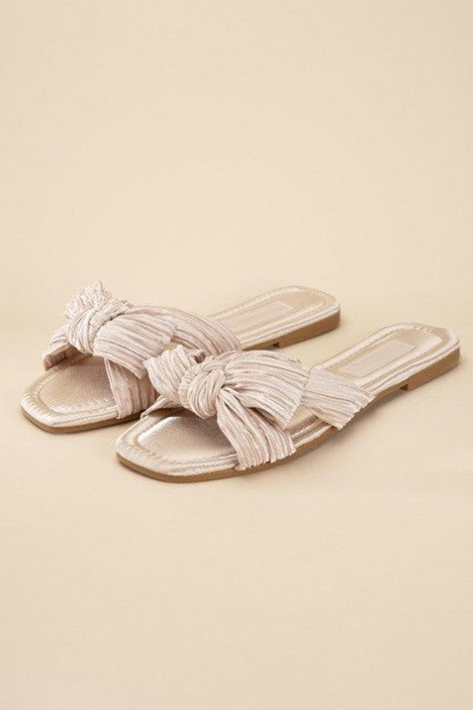 Classy Lady Ivory Satin Flats