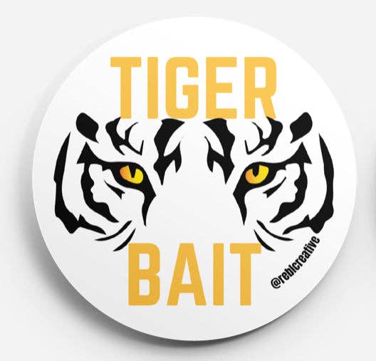 Tiger Bait - White - Game Day Button