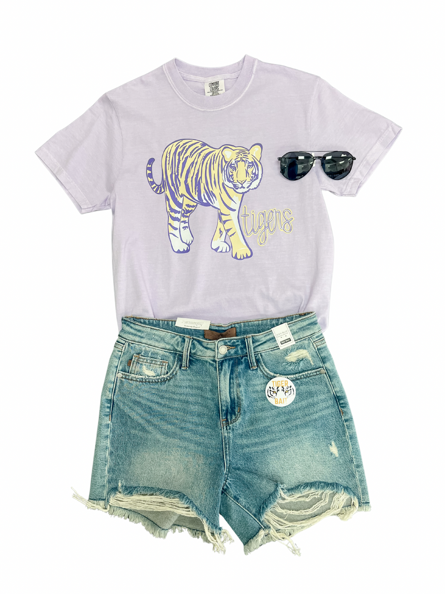 LSU Tiger Graphic Tee Lavender