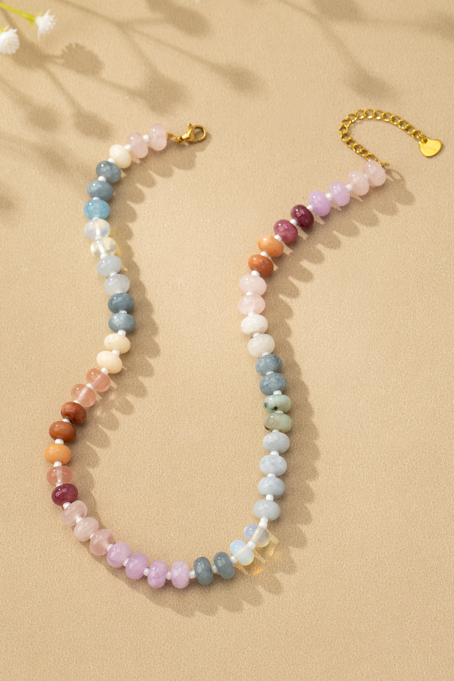 Earth Tones Agate Stone Multi Color Beaded Necklace