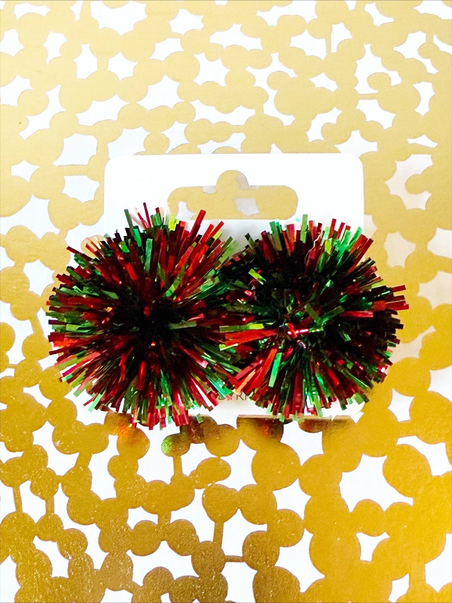 Christmas Party Pom Tinsel Stud Earring