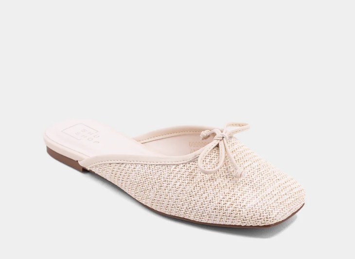 Bone Woven Slide Shoes