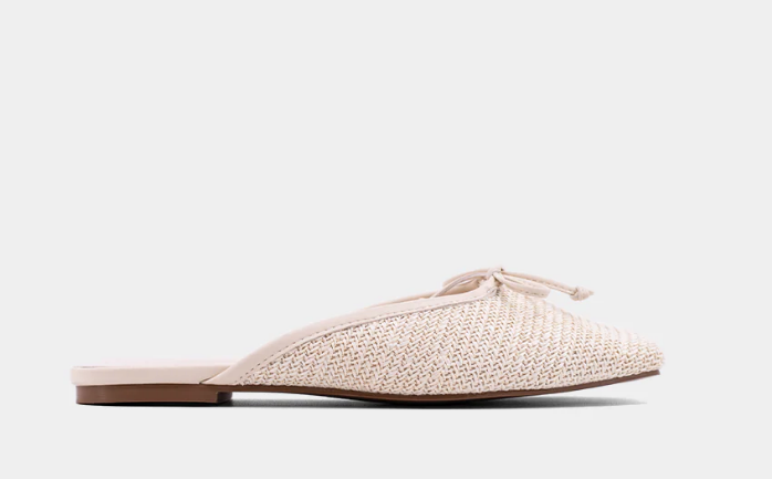 Bone Woven Slide Shoes