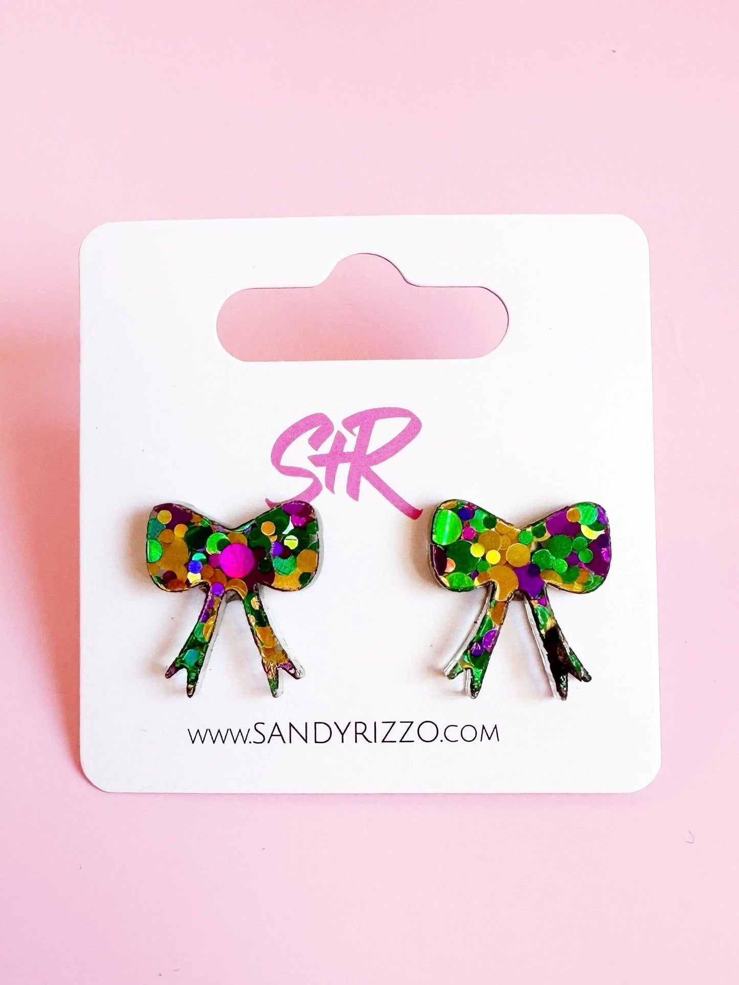 Mardi Gras Bow Stud