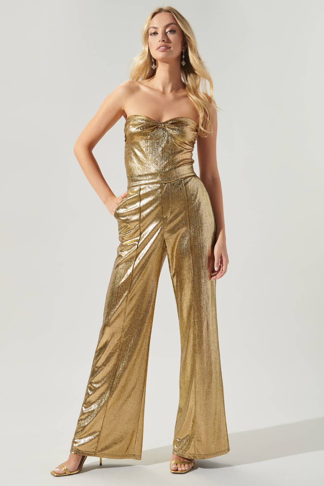 Shine Bright Gold Flare Pants