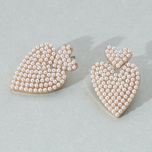 Pearl Heart Earrings