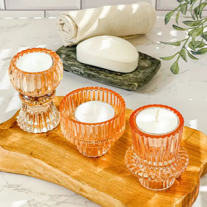 Rose Gold Candle Holders Set (6)