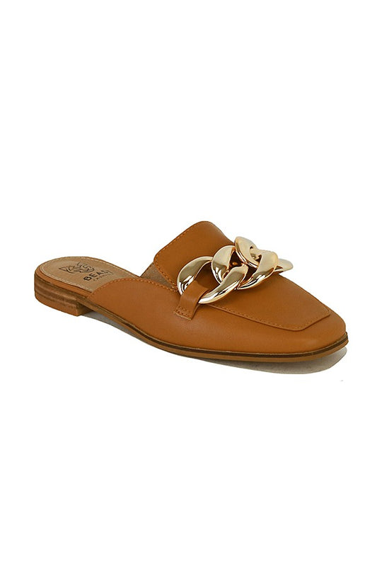 Cushion Camel Flat Mules