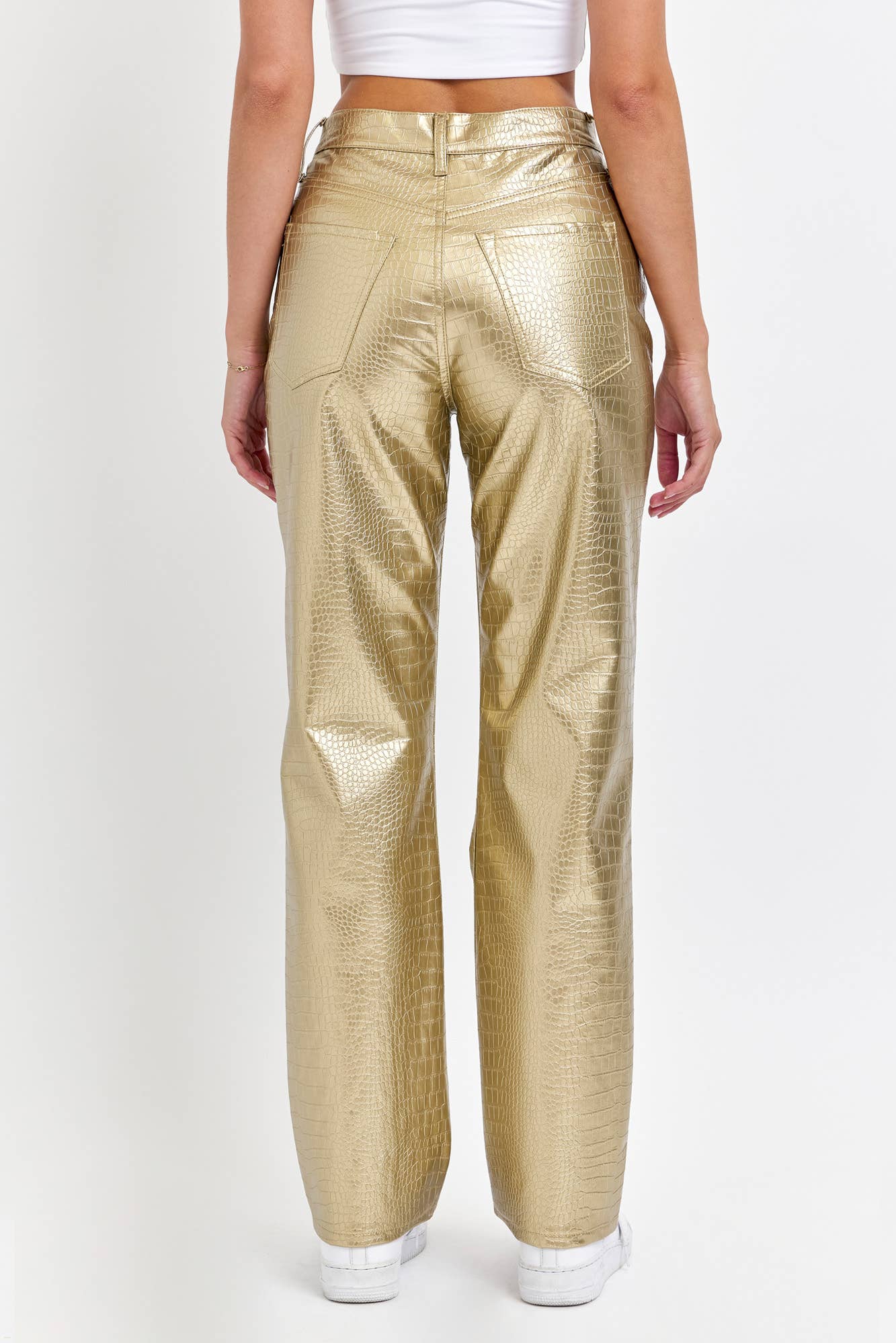 Metallic Gold High Rise Jeans