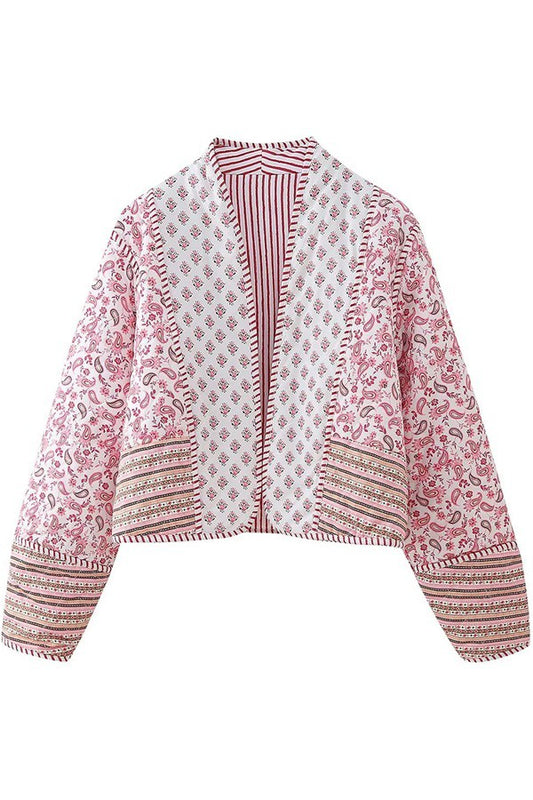 Pink&Red Paisley/Stripe Reversible Jacket