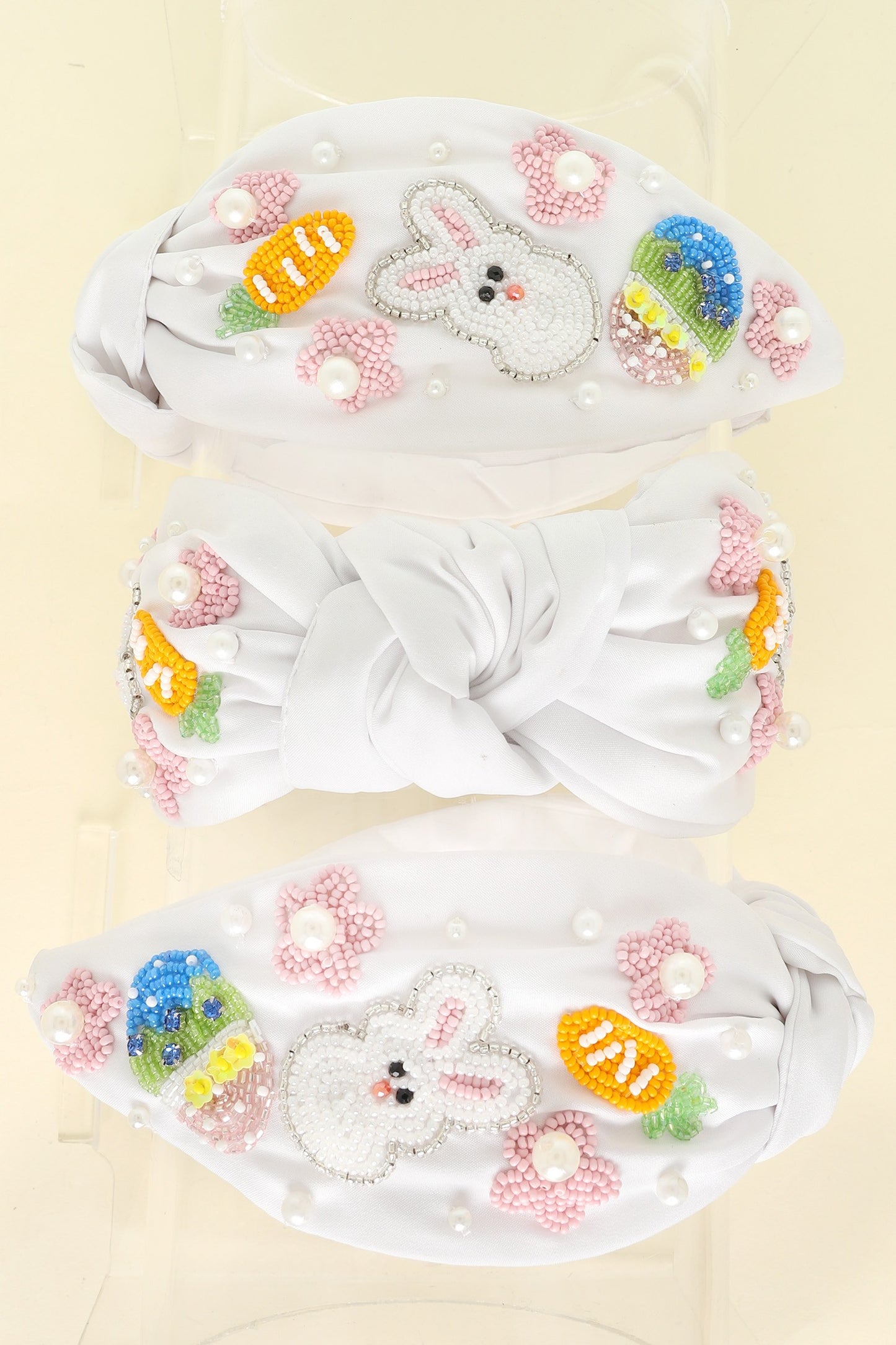 Easter Bunny White Top Knotted Headband