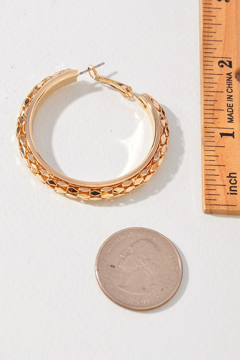 Caviar Gold Hoop Earrings