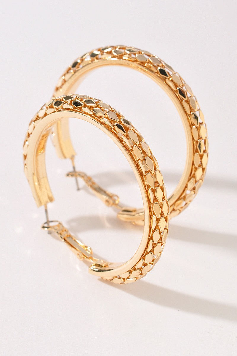 Caviar Gold Hoop Earrings