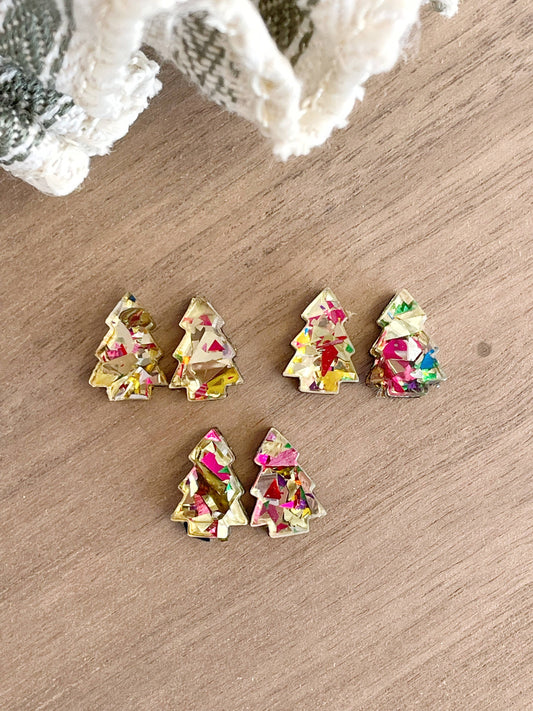 Confetti Tree Stud Earrings