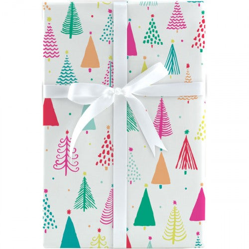 Colorful Christmas Tree Roll Wrapping Paper