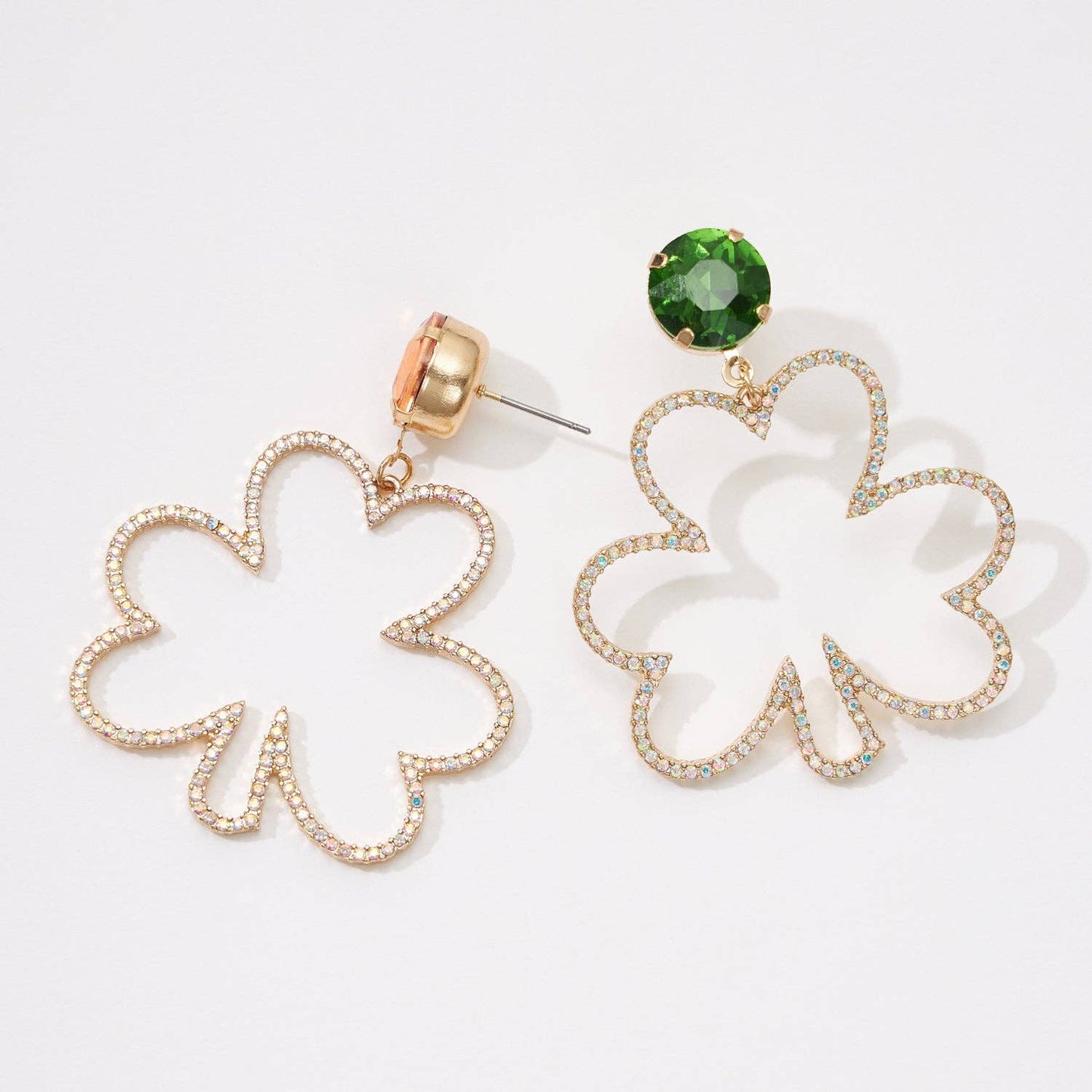 Through The Stones Clover Jewel Earrings