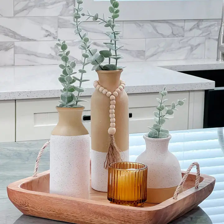 Neutral Rustic Vase Set (3)