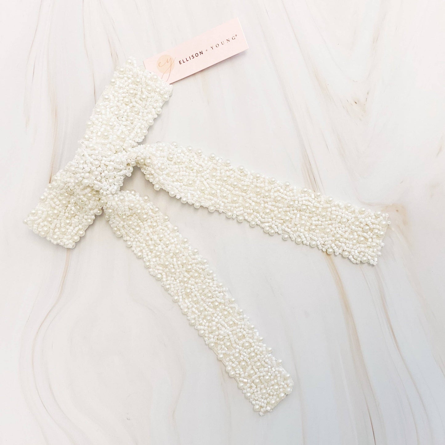 Luxe Beaded Bow Hair Clip