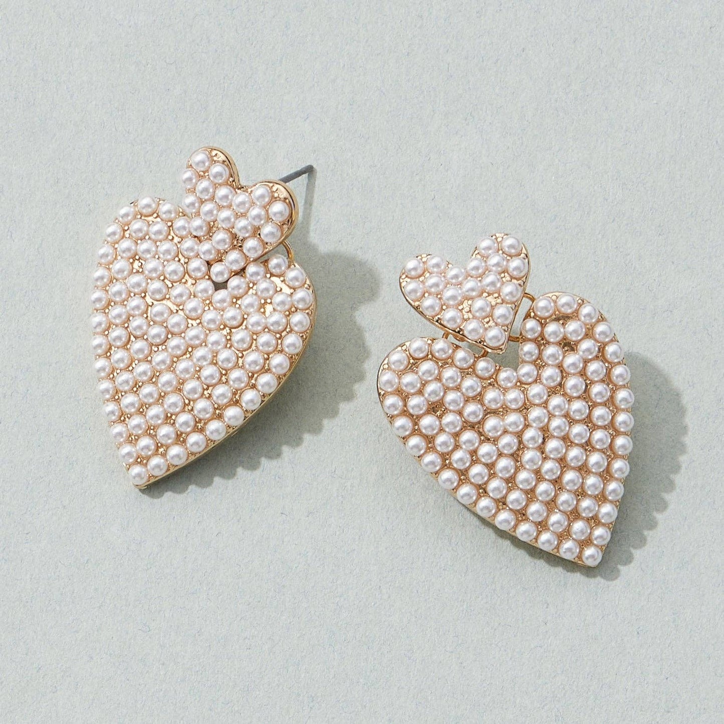 Pearl Heart Earrings