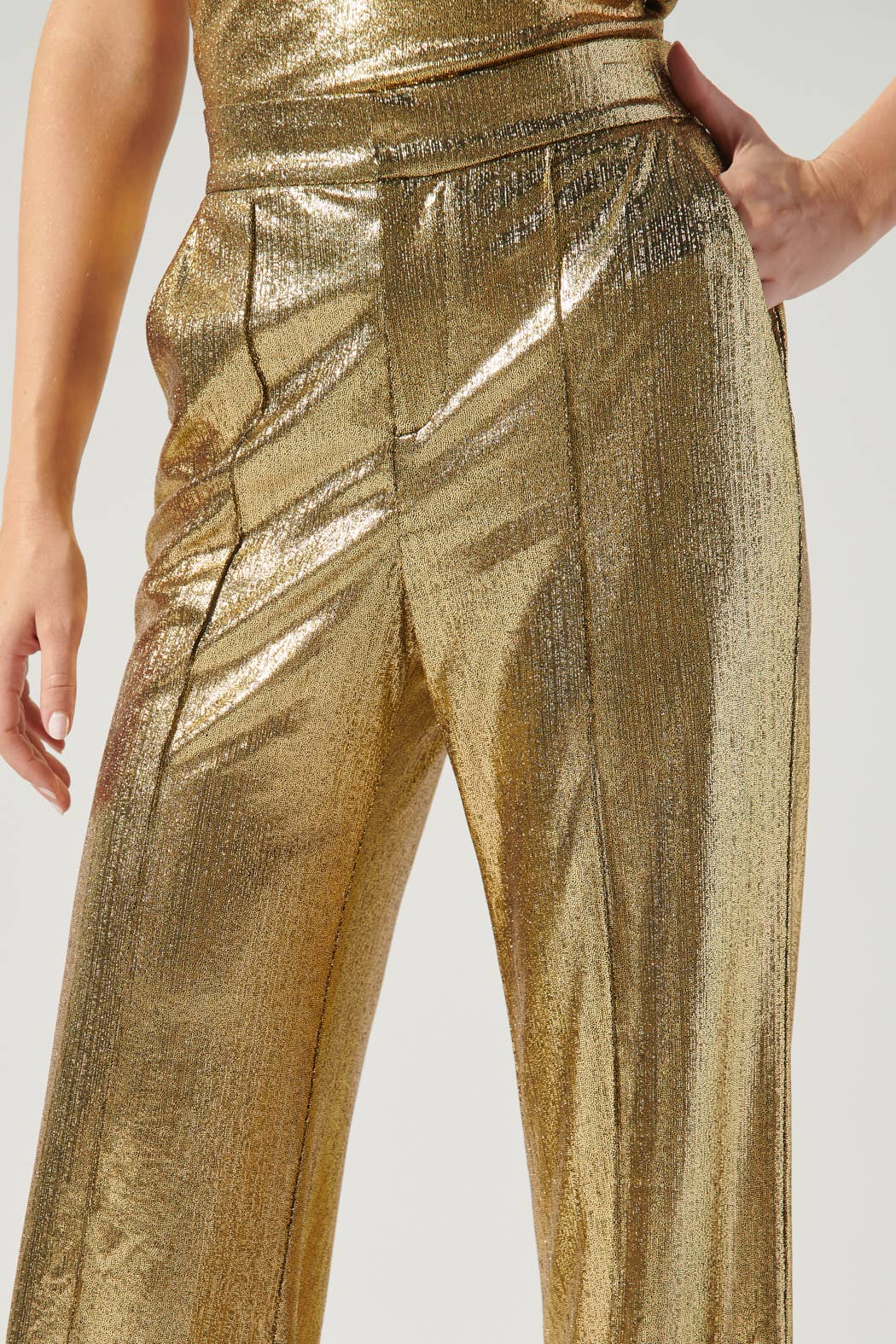 Shine Bright Gold Flare Pants