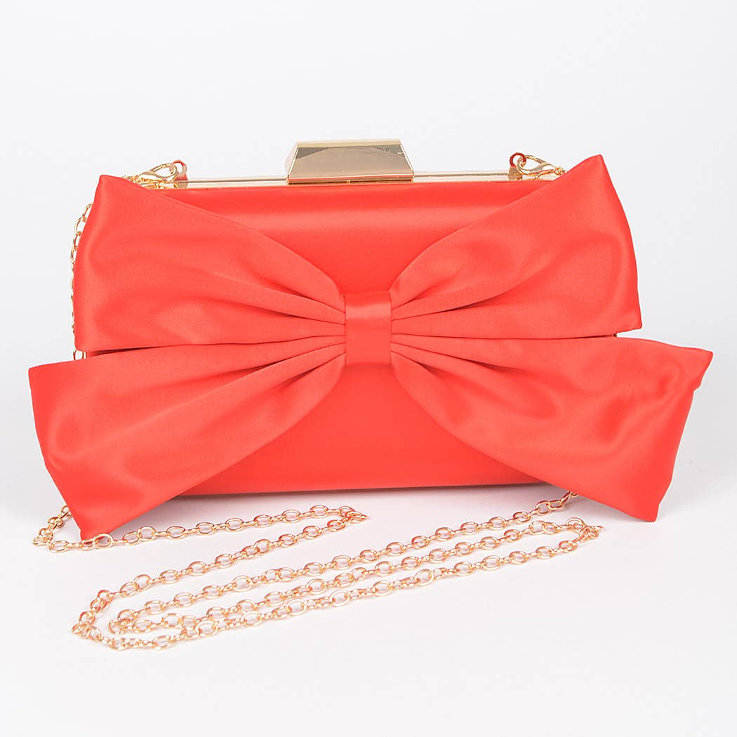 Santa Baby Satin Bow Clutch