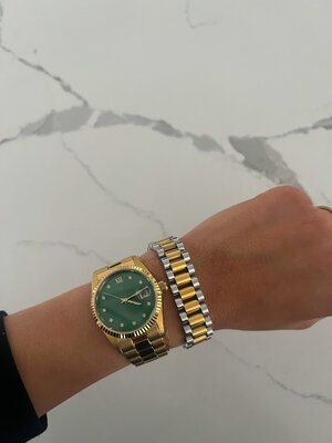 Two Toned Gold Watch Bracelet