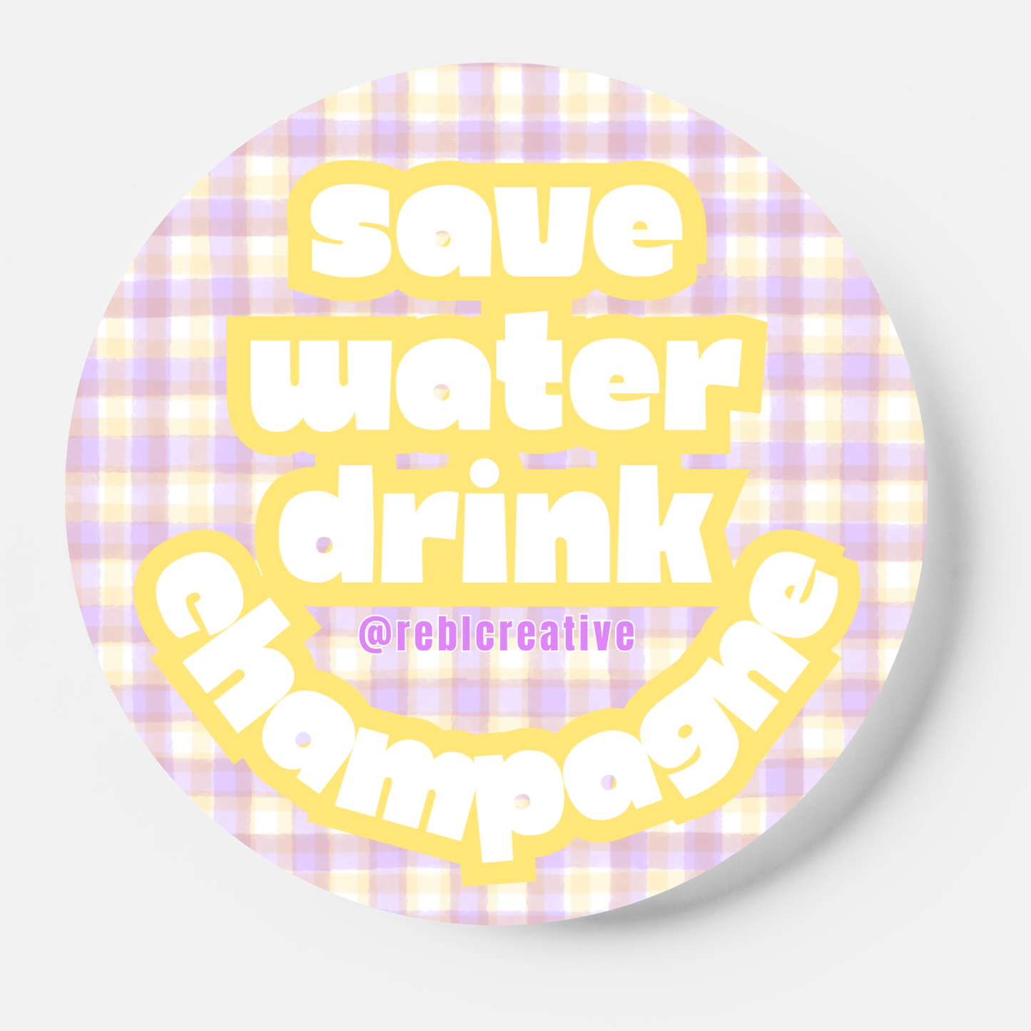 Save Water - Purple & Yellow - Game Day Button