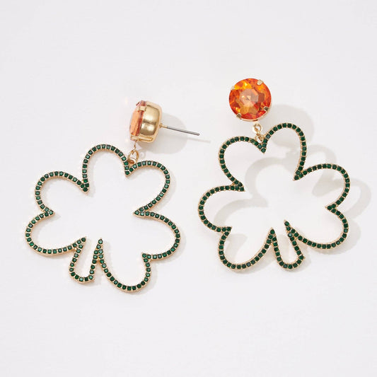 Through The Stones Clover Jewel Earrings