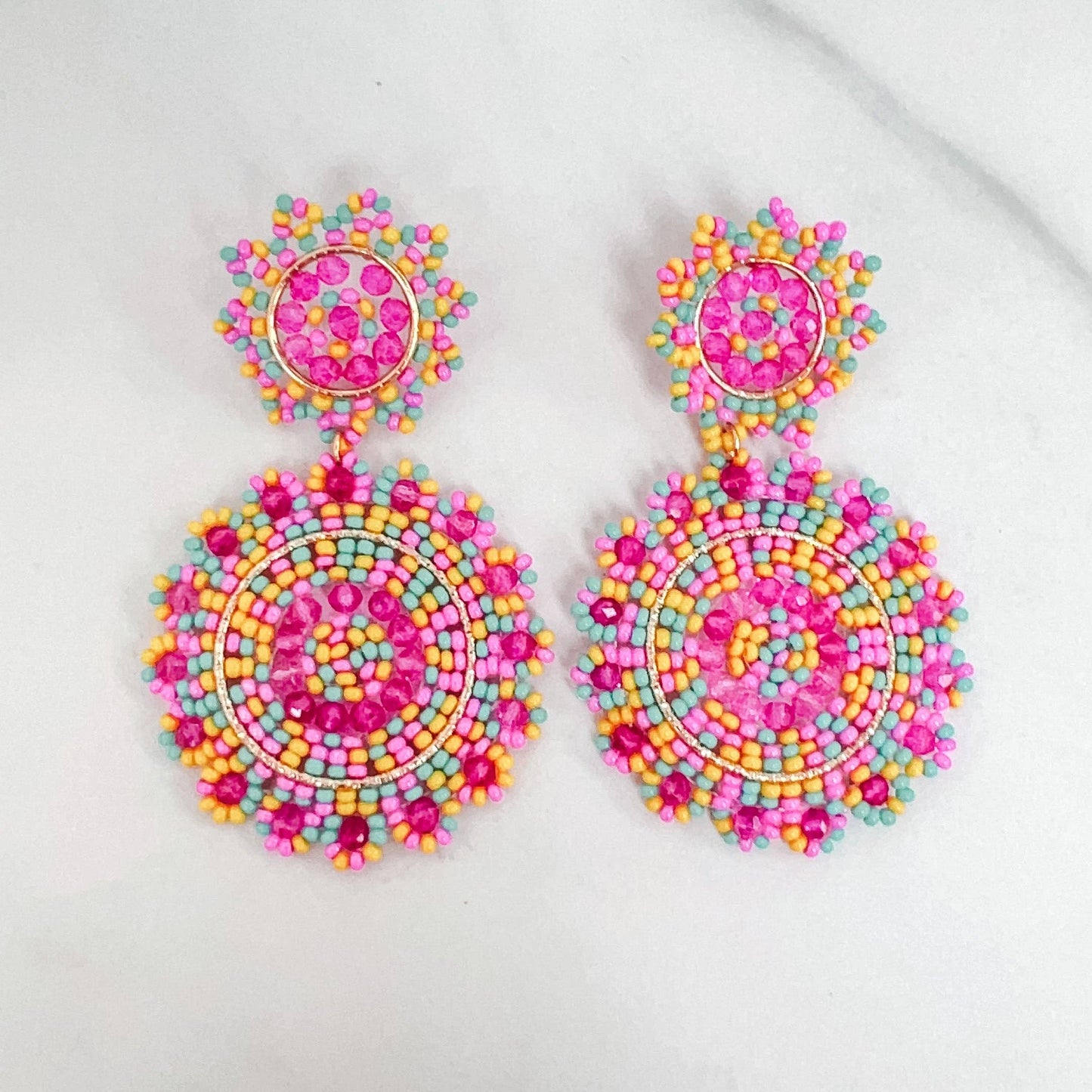 Perfect Shape pink Beaded Earrings