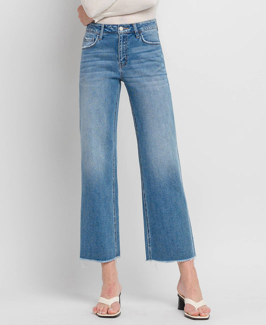 Wide Leg Medium Wash Denim Jeans