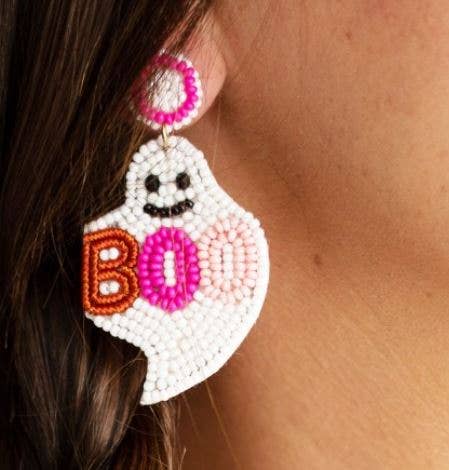 Pink Love You Boo Earrings