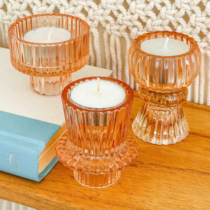 Rose Gold Candle Holders Set (6)