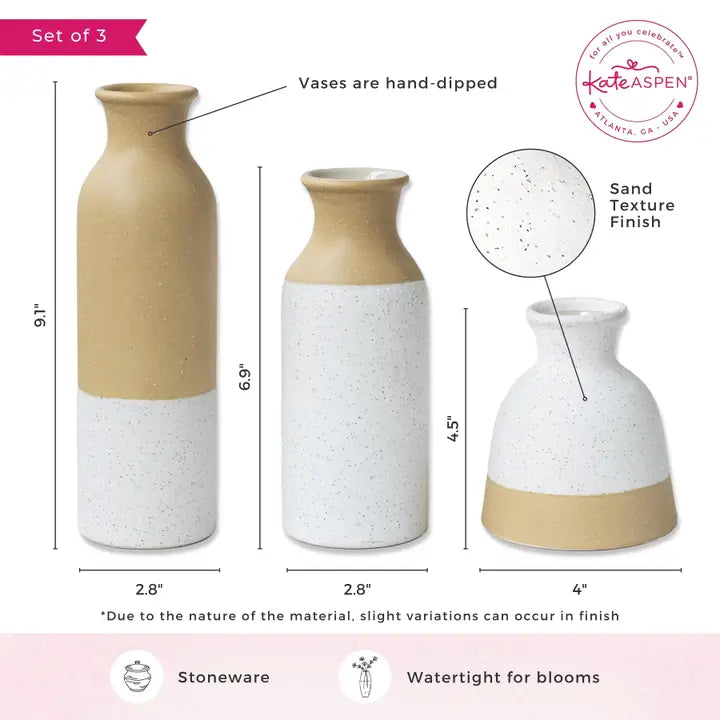 Neutral Rustic Vase Set (3)