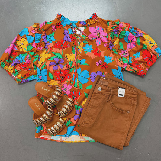 Bright Fall Florals Top