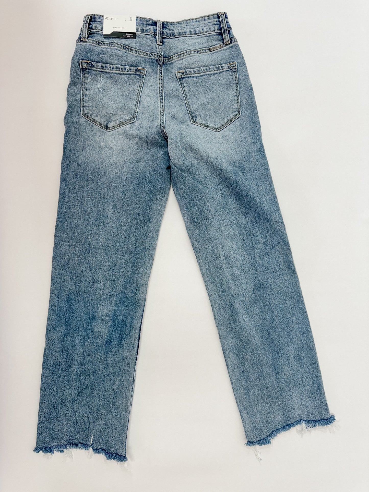 Slim Wide Leg Reg Wash Denim