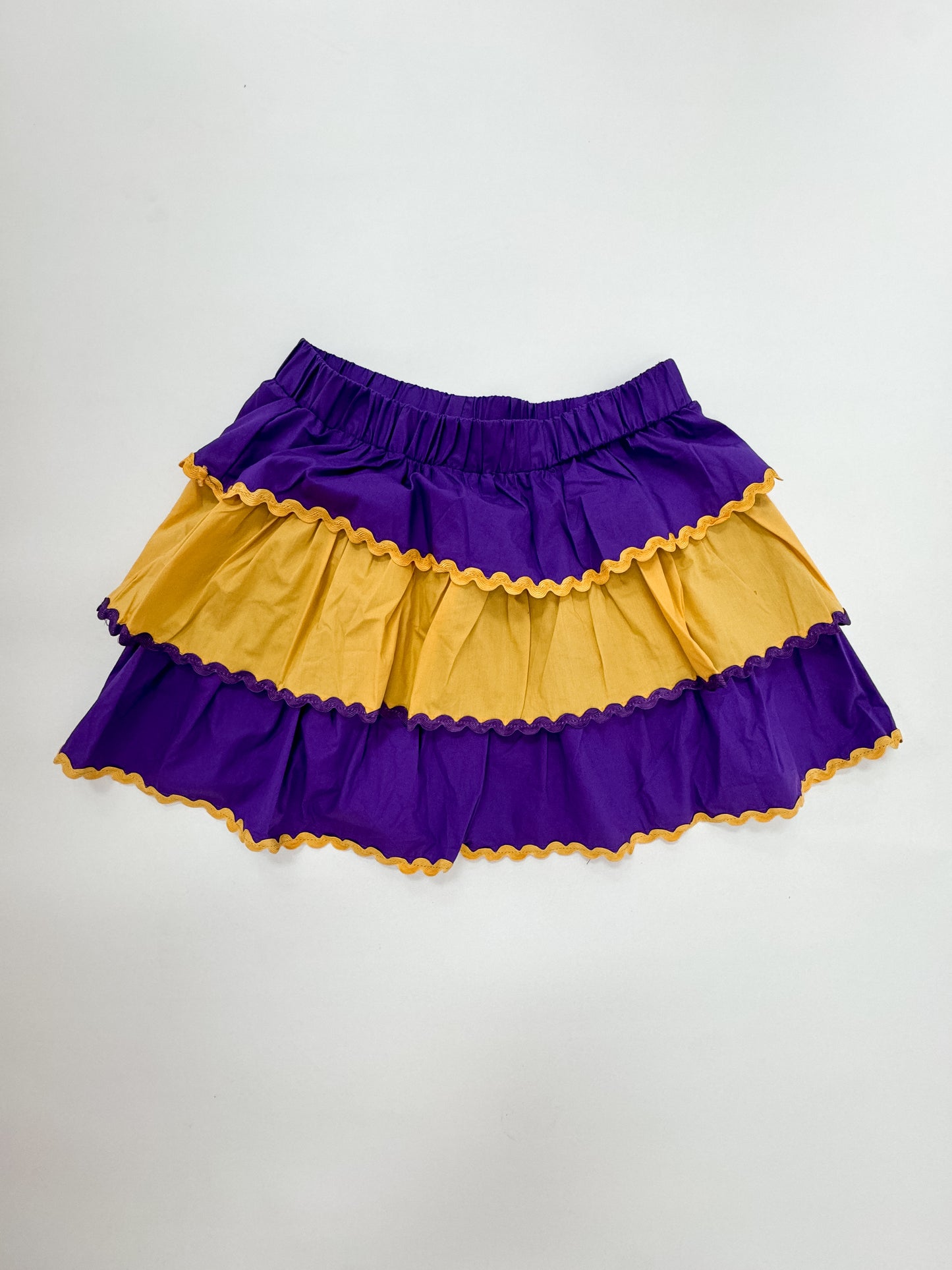 Purple Color Block Trim Skirt