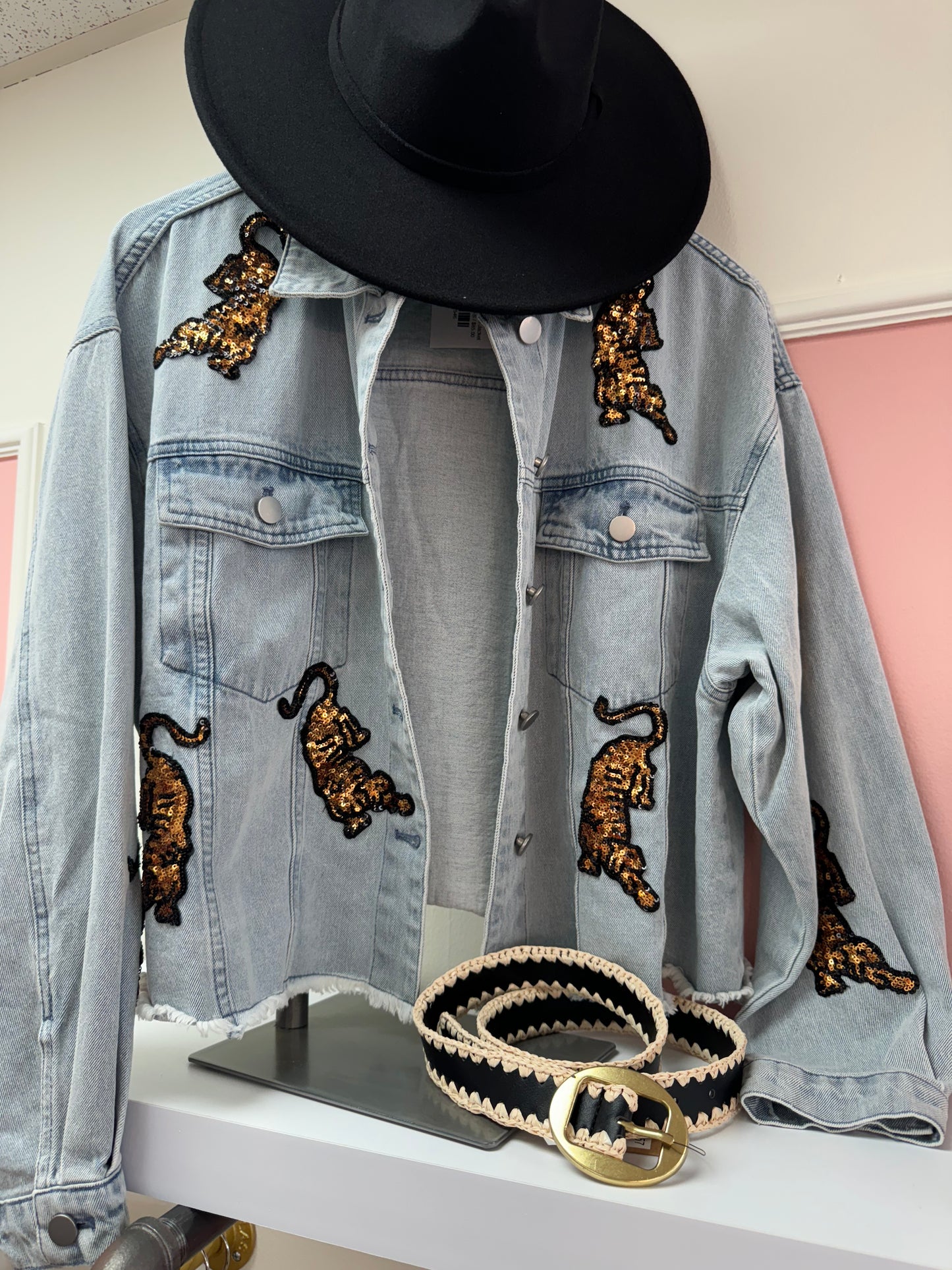 Tiger Sequin Patch Jacket