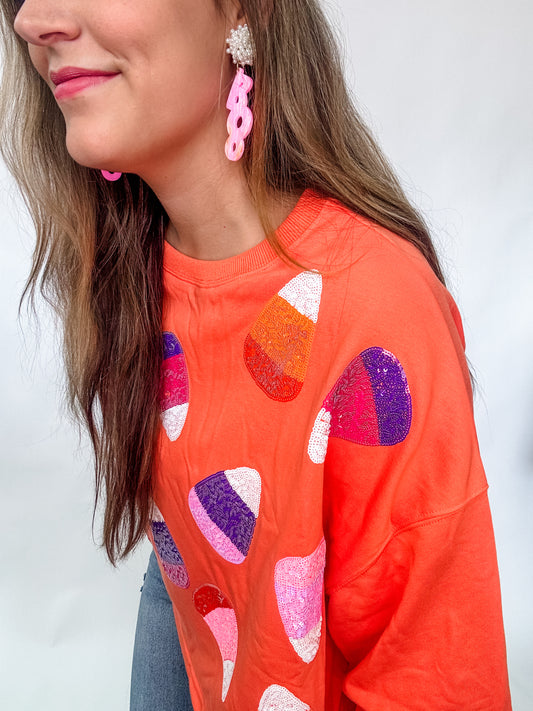 Candy Corn Sequin Sweatshirt