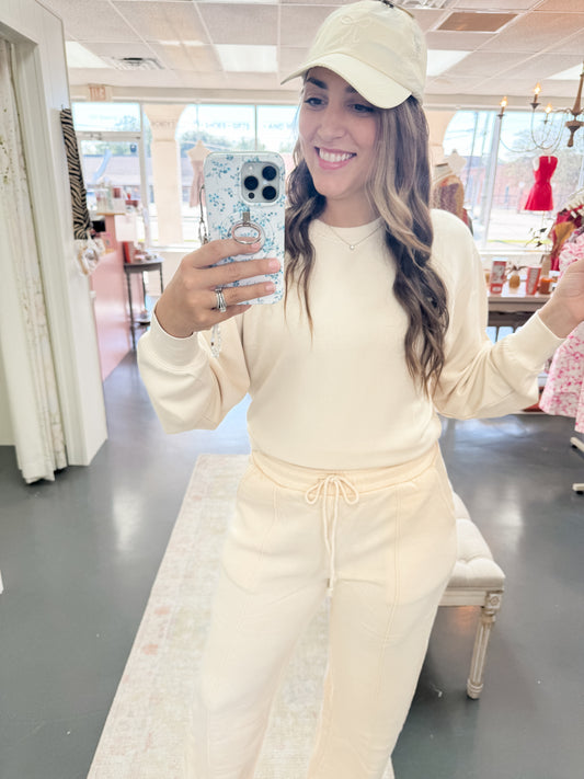 Posh Cream Sweatshirt Top