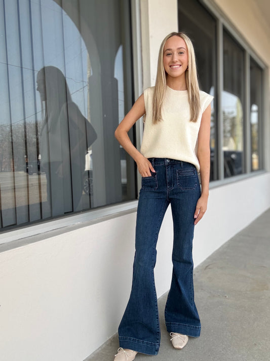 Dark Flare Vintage Pocket Judy Blue Denim