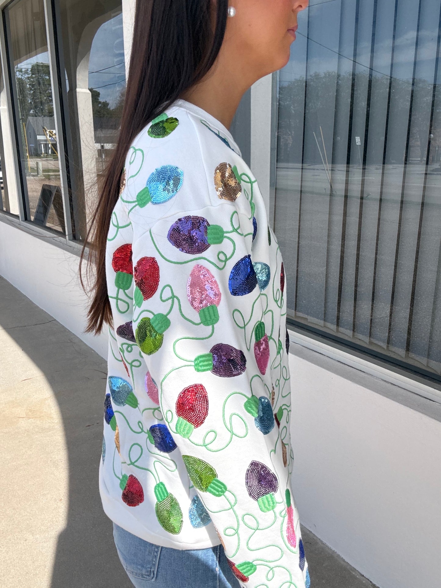 Belle Cher Christmas Lights Sweatshirt