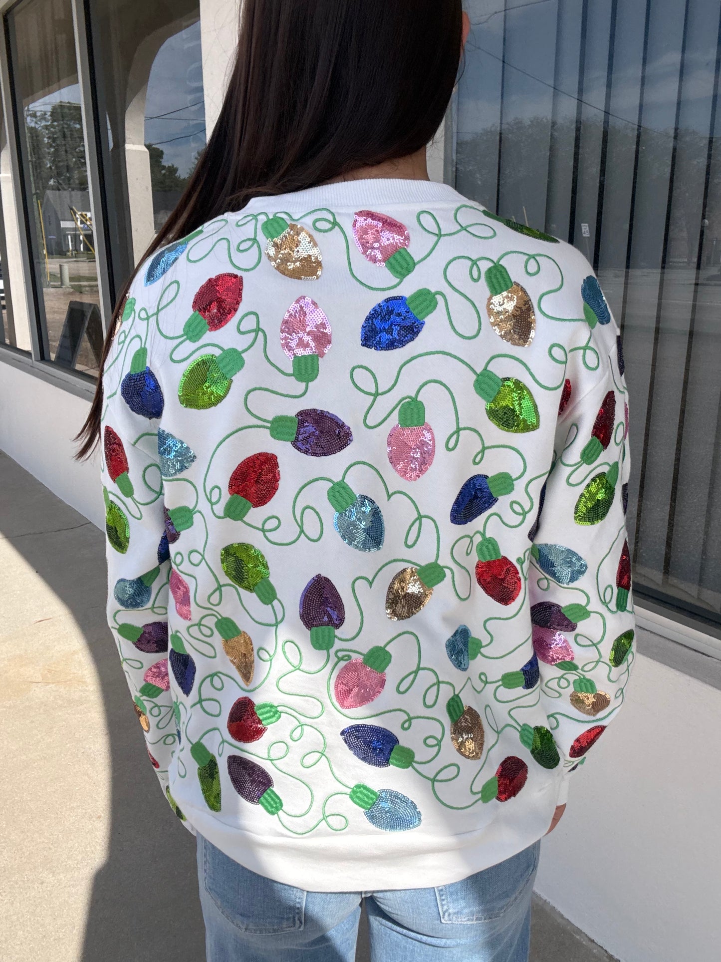 Belle Cher Christmas Lights Sweatshirt