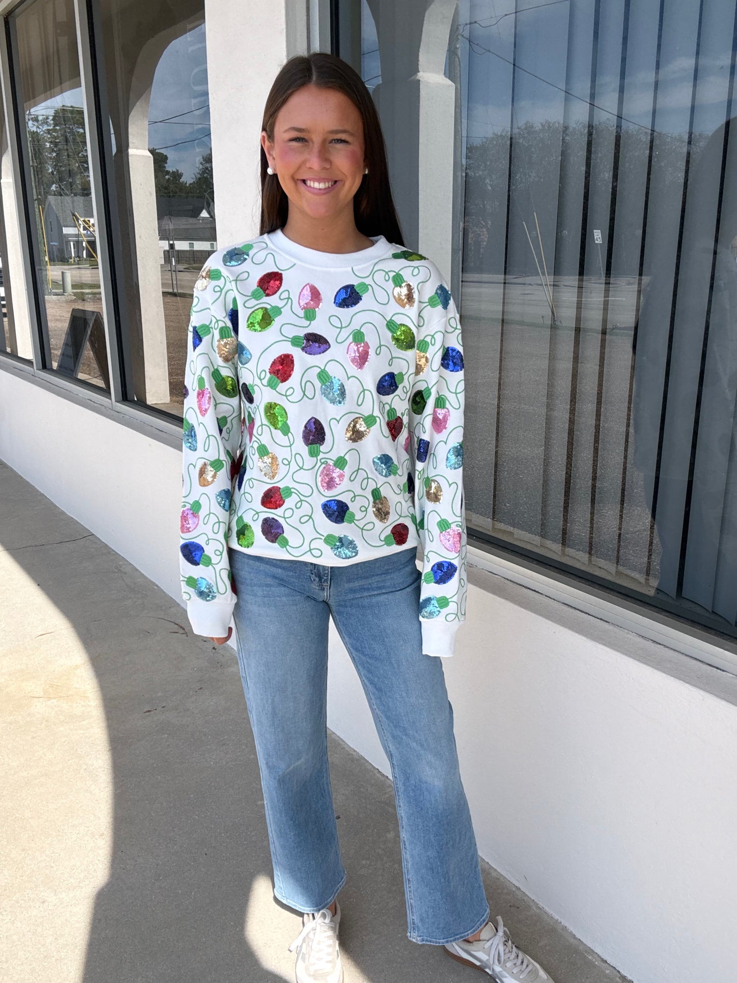 Belle Cher Christmas Lights Sweatshirt