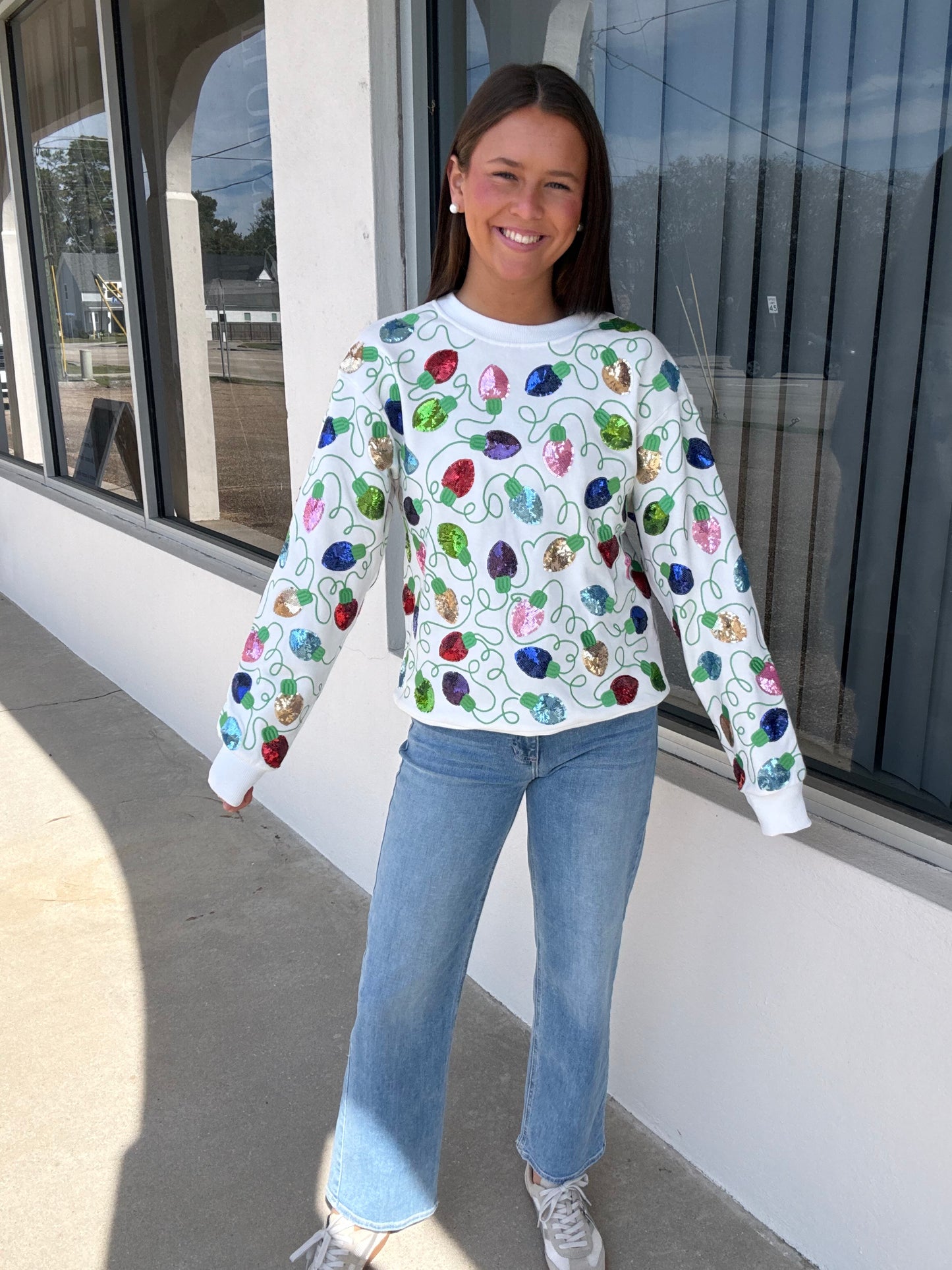 Belle Cher Christmas Lights Sweatshirt