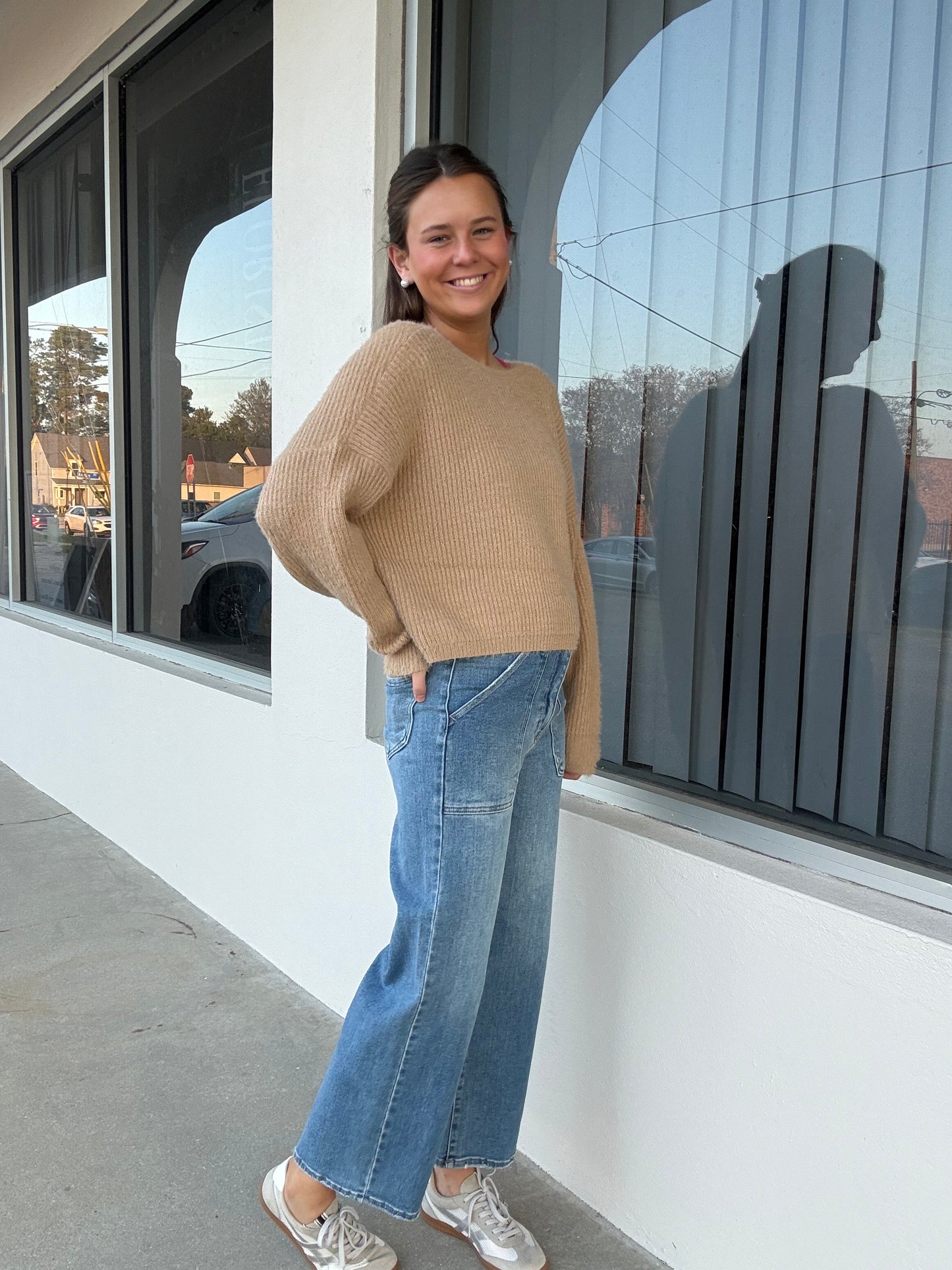 Tan Minky Tie Back Top