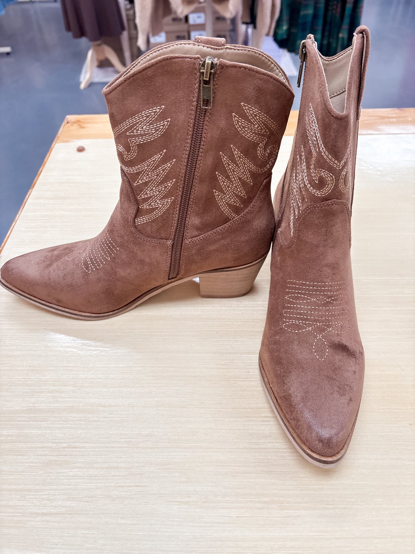 Casey Soft Suede Brown Booties
