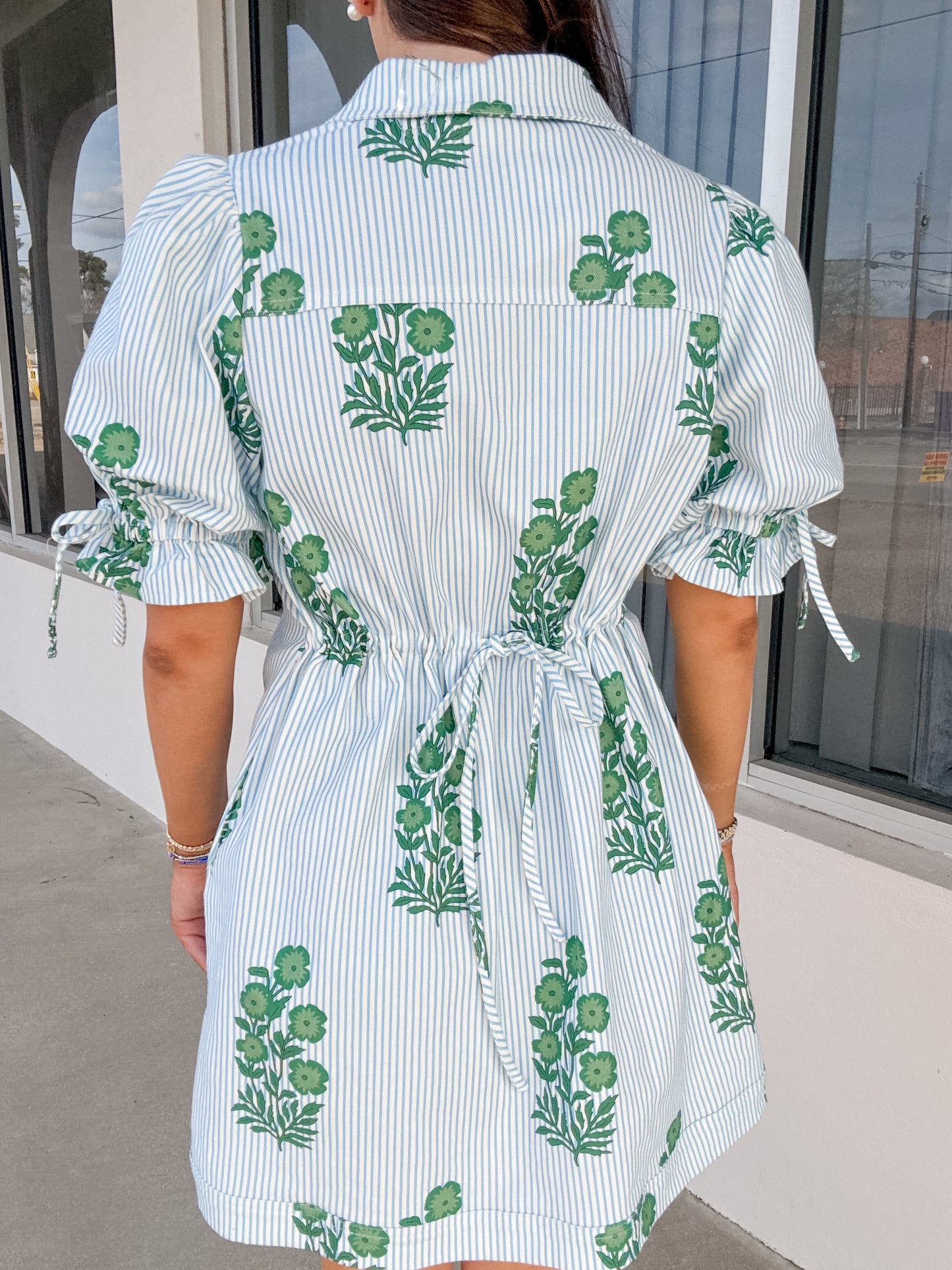 Wild Flower Blue Stripe Shift Dress