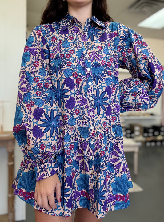 Blue Hues Long Sleeve Dress