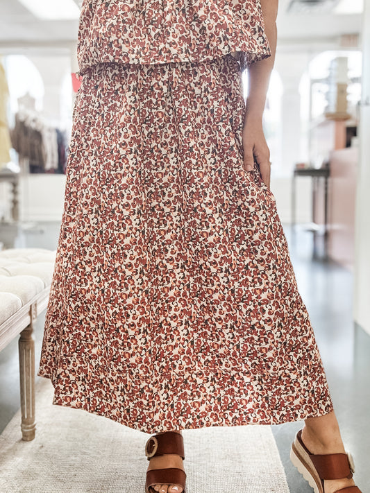 Burgundy Printed Set (SKIRT)
