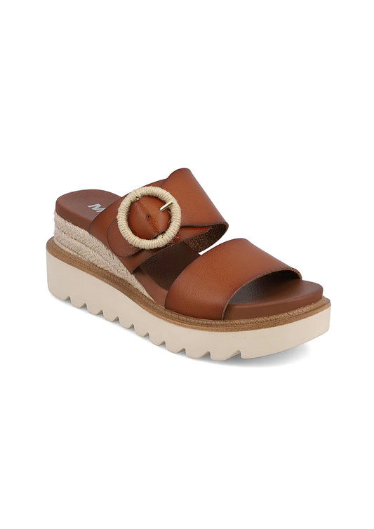 Cognac Braided Wedges